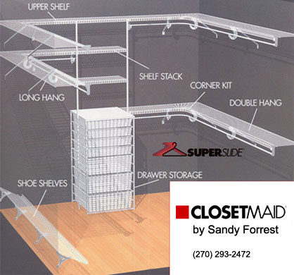 Designwalk Closet on Corner Kit Allows Hangers To Slide Around Corners In Walk In